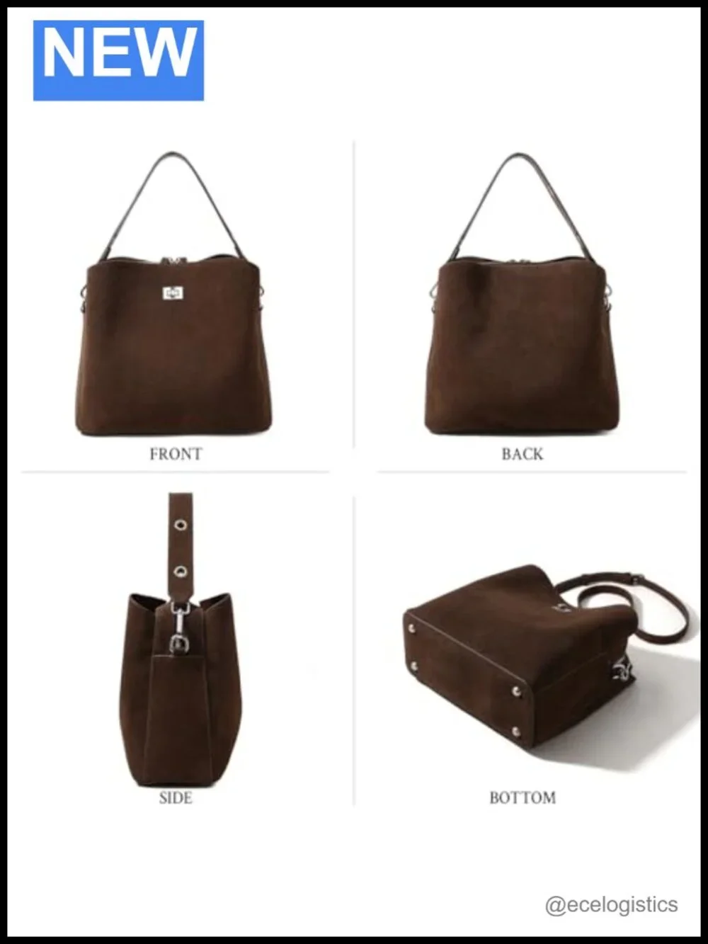 Genuine Leather Suede Hobo Bag Women's Slouchy Handbag Crossbody Tote